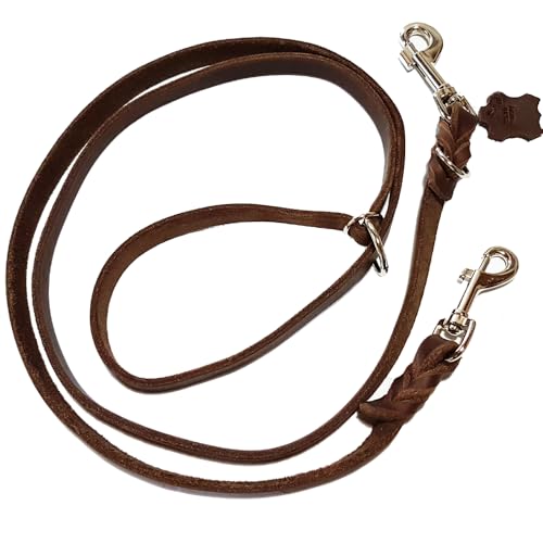 Activity4Dogs Hundeleine aus Softleder | 2 m lang | stufenlos verstellbar | für mittelgroße Hunde | wasserabweisend & griffig | braun | Made in Germany von Activity4Dogs