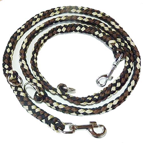 Activity4Dogs Geflochtene Hundeleine | 3-Fach verstellbare Führleine | 2,00 m lang | Durchmesser 15mm | für größere und große Hunde | braun-schwarz-weiß | Made in Germany von Activity4Dogs