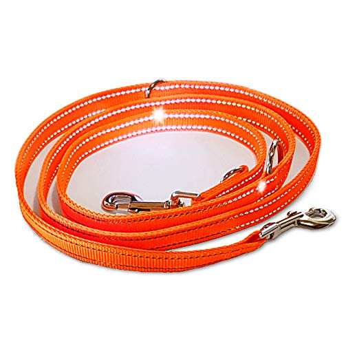 Hundeleine für große Hunde, reflektierend Signal-orange 3-Fach verstellbar, Made IN Germany Hundeleine für große Hunde, reflektierend Signal-orange 3-Fach verstellbar, Made IN Germany von Activity4Dogs
