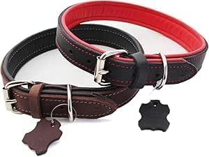 Activity4Dogs Luxus Hundehalsband aus Leder | für (mittel) große Hunde | 3 cm breit | gepolstert | 5-Fach verstellbar | Made in Germany | Echt-Leder Größe L braun-schwarz von Activity4Dogs