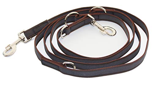 Hundeleine Nylon, Anti-Slip rutschfest, 2,80 m lang, 4-Fach verstellbar, Multileine, für mittelgroße und große Hunde, in Mehreren Farben lieferbar, (2,80m braun), Made IN Germany von Activity4Dogs