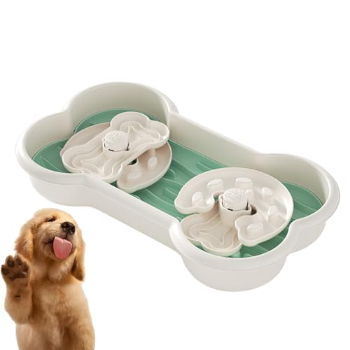 Acunny Futternäpfe für Hunde mit langsamem Fressen, langsames Fressen, langsames Fressen für Haustiere, in Knochenform für langsames Essen, Puzzle-Futterstation für von Acunny