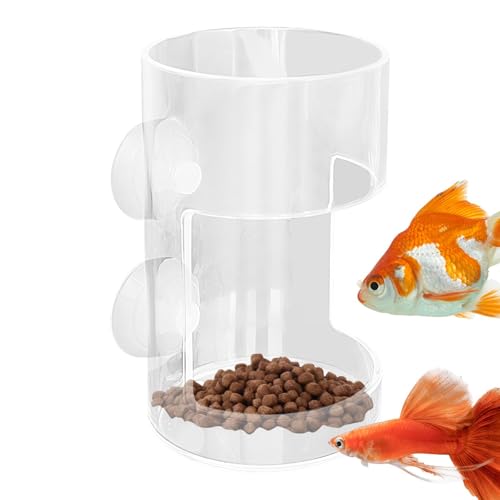 Acunny Futterrohr für Fische, Futterspender für Fische, Futterspender für Fisch-Futterspender mit Saugnapf, Futtermittel für gelöschte Tabletts, von Acunny