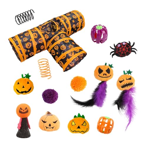 Acunny Halloween Katzenkanal Spielzeug Set, 3-Wege-Katzentunnel-Set | Halloween Katzentunnel Spielzeug | Faltbarer Katzentunnel, Federkugel, Maus für Acunny Halloween Katzenkanal Spielzeug Set, 3-Wege-Katzentunnel-Set | Halloween Katzentunnel Spielzeug | Faltbarer Katzentunnel, Federkugel, Maus für von Acunny