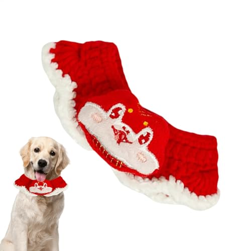 Acunny Halstuch für Hunde, gestricktes Hundehalsband | Jahr der Schlange 2025 Gestricktes Bandana für Haustiere | Weiches Hundehalsband, warmes Basishalsband für Silvester von Acunny