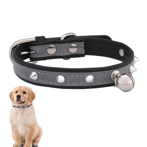 Acunny Hundehalsband, wasserdicht, reflektierendes Hundehalsband für große Hunde | reflektierendes Halsband aus PU-Leder mit Schnalle für Welpen, Nieten, Sicherheitshalsband für Hunde, elegant und Acunny Hundehalsband, wasserdicht, reflektierendes Hundehalsband für große Hunde | reflektierendes Halsband aus PU-Leder mit Schnalle für Welpen, Nieten, Sicherheitshalsband für Hunde, elegant und von Acunny