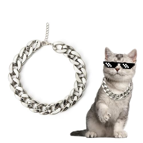 Acunny Hundehalsband in Gold | Haustierzubehör mit verstellbarer Kette – Halskette aus Aluminiumlegierung für die Ausbildung von Outdoor-Aktivitäten von Acunny