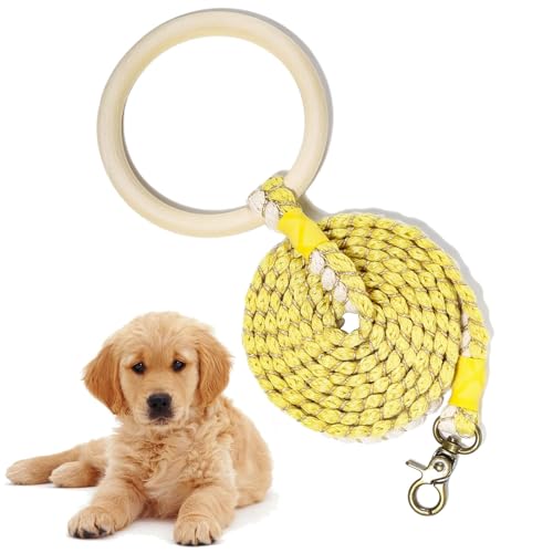 Acunny Hundeleinen Heavy Duty, Hundeleinen aus Seil | 5Ft Welpenseil mit Holzgriff - Dicke Hundeleinen, verstellbare Welpentrainingsleinen für alle Arten von Hunden von Acunny