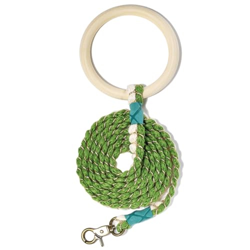 Acunny Hundeleinen Seil,geflochtene Hundeleinen | 5Ft Welpenseil mit Holzgriff,Dicke Hundeleinen, verstellbare Welpentrainingsleinen für alle Arten von Hunden von Acunny