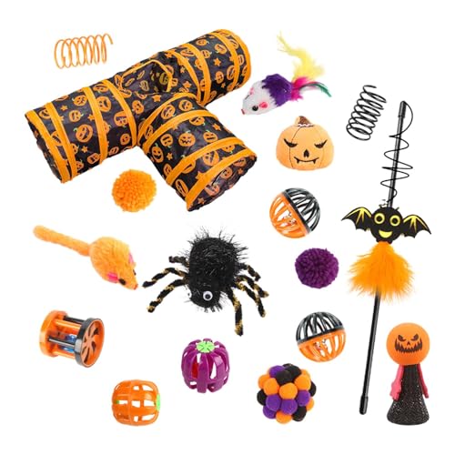 Acunny Interaktives Katzenspielzeug-Set, 3 Kanäle, Katzenspielzeug, Tunnelspielzeug für Halloween, faltbar, Tunnel für Katzen, mit Federn, Federkugel, Maus für Kaninchen Acunny Interaktives Katzenspielzeug-Set, 3 Kanäle, Katzenspielzeug, Tunnelspielzeug für Halloween, faltbar, Tunnel für Katzen, mit Federn, Federkugel, Maus für Kaninchen von Acunny