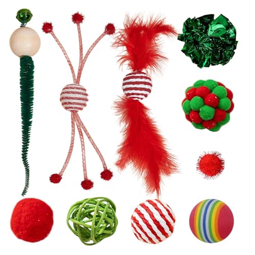 Acunny Weihnachts-Katzenminze-Spielzeug - Interaktives Katzen-Beißspielzeug | Feiertags-Katzenspielzeug-Set mit verschiedenen Spielzeugen, verschiedenes Katzenspielzeug für die Feiertage zum Acunny Weihnachts-Katzenminze-Spielzeug - Interaktives Katzen-Beißspielzeug | Feiertags-Katzenspielzeug-Set mit verschiedenen Spielzeugen, verschiedenes Katzenspielzeug für die Feiertage zum von Acunny