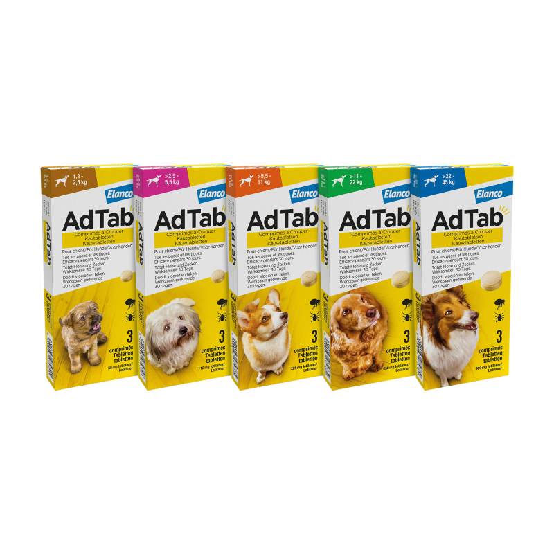 AdTab 112 mg - 2,5-5,5 kg - 3 tabletten AdTab 112 mg - 2,5-5,5 kg - 3 tabletten von AdTab