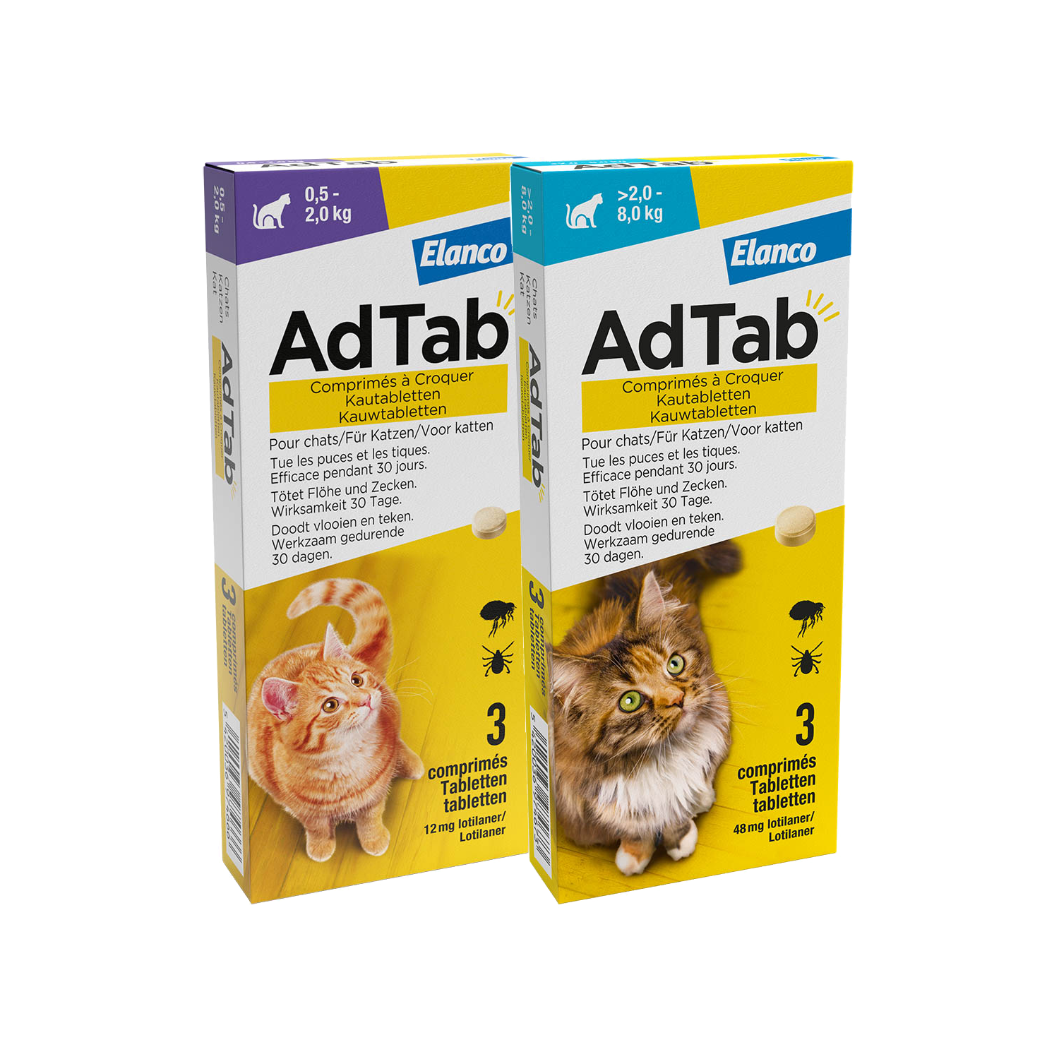 AdTab - Katze - 12 mg - 0,5-2 kg - 3 tabletten von AdTab