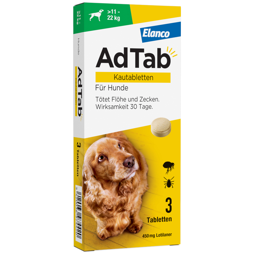 AdTab Kautabletten für große Hunde, von 11 bis 22 kg - Sparpaket: 2 x 3 Tabletten AdTab Kautabletten für große Hunde, von 11 bis 22 kg - Sparpaket: 2 x 3 Tabletten von AdTab