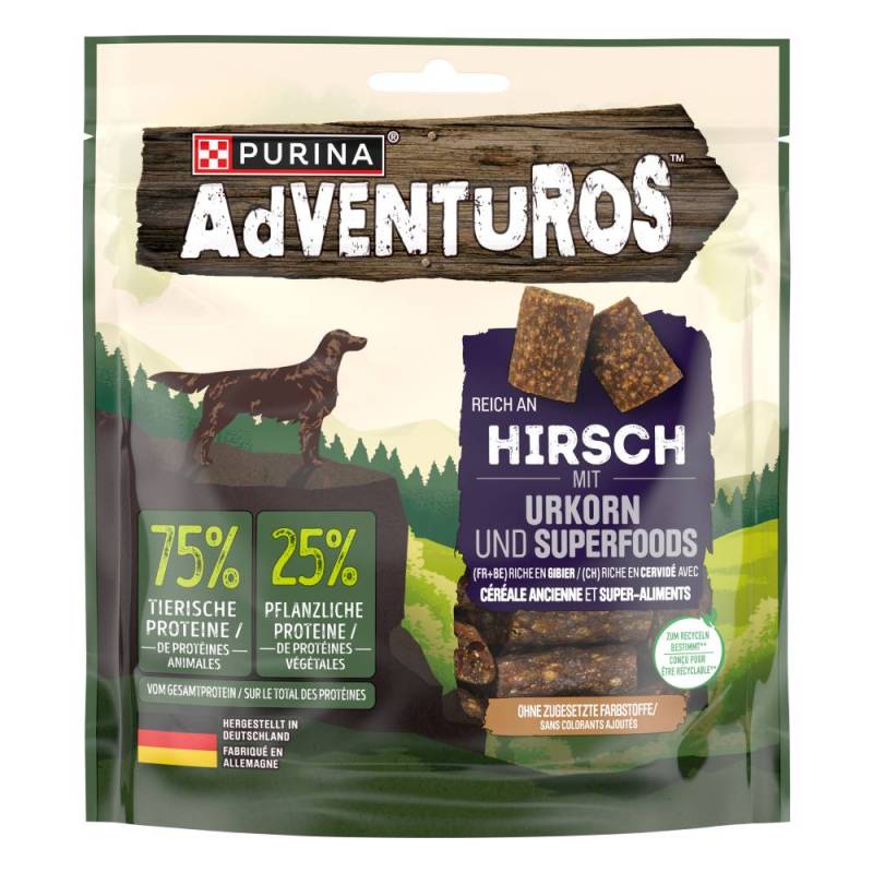 PURINA Adventuros Reich an Hirsch mit Urkorn - Sparpaket: 12 x 90 g von AdVENTuROS