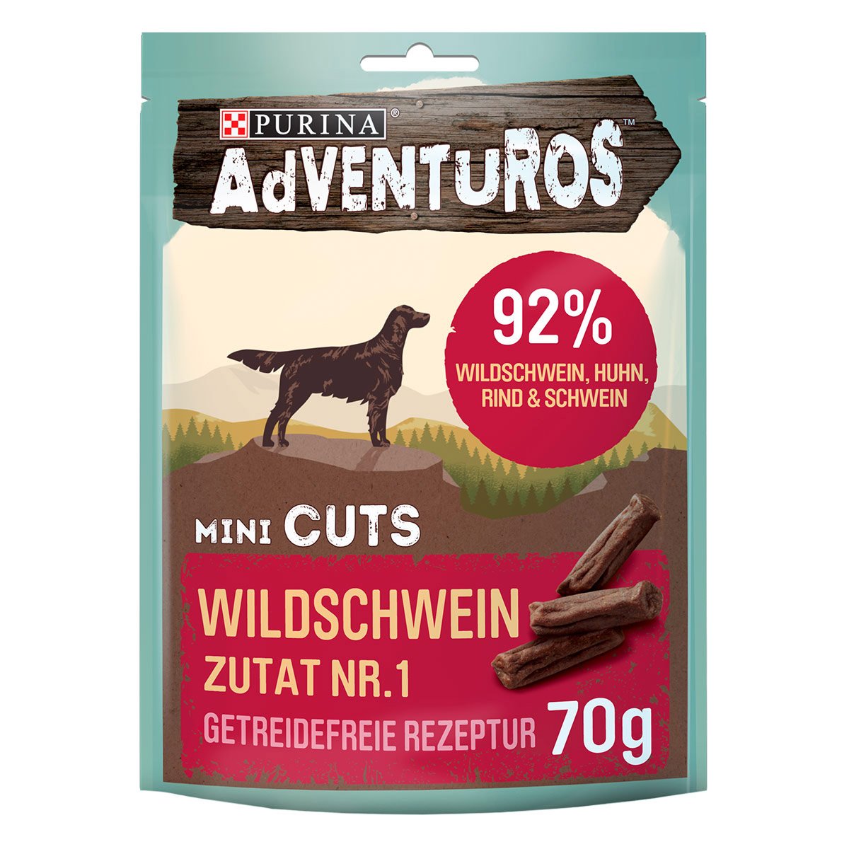 Purina AdVENTuROS Mini Cuts, Hundeleckerli getreidefrei mit Wildschwein 70g von AdVENTuROS