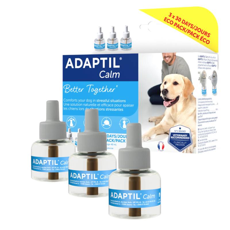 ADAPTIL® Calm Verdampfer + Flakon 48 ml Start-Set - 3 x 48 ml Nachfüllflakon (ohne Verdampfer) von Adaptil