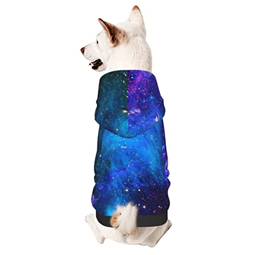 Galaxy-Hunde-Kapuzenpullover, Haustierkleidung mit Hut, weicher Mantel für kleine, mittelgroße und große Hunde von Adasomu