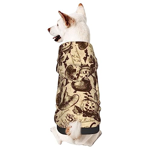 Hexenhut, Hunde-Kapuzenpullover, Haustierkleidung, Pullover mit Hut, weicher Mantel für kleine, mittelgroße und große Hunde von Adasomu