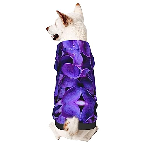 Hunde-Kapuzenpullover mit Hut, weicher Mantel für kleine, mittelgroße und große Hunde, Violett von Adasomu