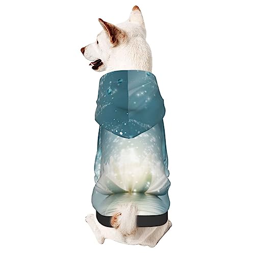 Hunde-Kapuzenpullover mit Lotusblumen, mit Mütze, weicher Mantel für kleine, mittelgroße und große Hunde, Weiß von Adasomu
