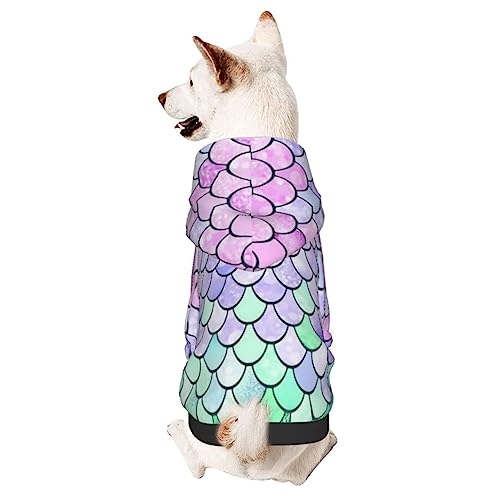 Hunde-Kapuzenpullover mit Meerjungfrauenschuppe, weicher Mantel für kleine, mittelgroße und große Hunde Hunde-Kapuzenpullover mit Meerjungfrauenschuppe, weicher Mantel für kleine, mittelgroße und große Hunde von Adasomu