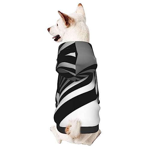 Hunde-Kapuzenpullover mit Mütze, weicher Mantel für kleine, mittelgroße und große Hunde, Schwarz und Weiß von Adasomu