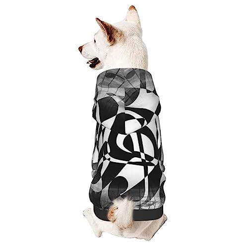 Hunde-Kapuzenpullover mit Musik-Notenschlüssel-Motiv, Haustierkleidung mit Hut, weicher Mantel für kleine, mittelgroße und große Hunde von Adasomu