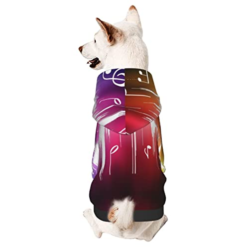 Hunde-Kapuzenpullover mit Musiknote, weicher Mantel für kleine, mittelgroße und große Hunde von Adasomu