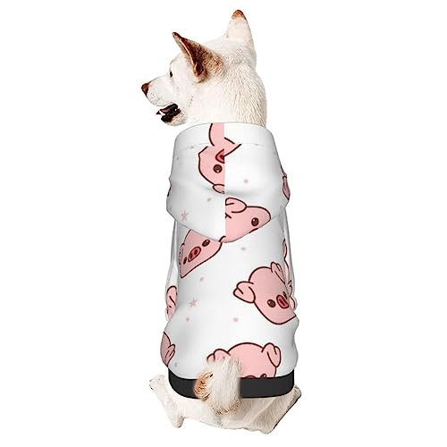 Hunde-Kapuzenpullover mit Schwein, Haustierkleidung mit Mütze, weicher Mantel für kleine, mittelgroße und große Hunde von Adasomu