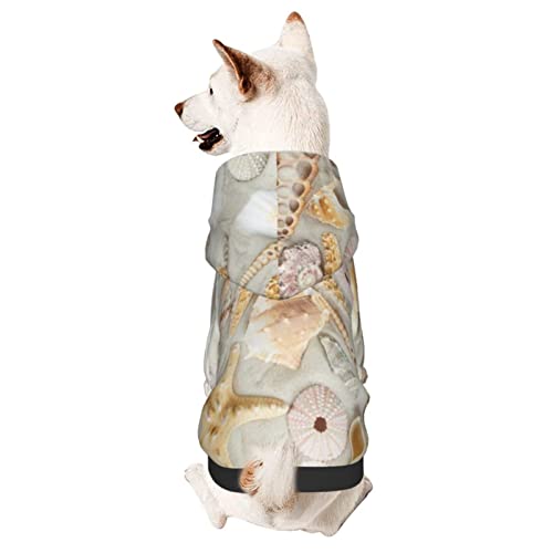 Hunde-Kapuzenpullover mit Seestern-Muschelmotiv, mit Hut, weicher Mantel für kleine, mittelgroße und große Hunde von Adasomu