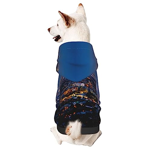 Los Angeles Sky Hunde-Kapuzenpullover, Haustierkleidung, Pullover mit Hut, weicher Mantel für kleine, mittelgroße und große Hunde Los Angeles Sky Hunde-Kapuzenpullover, Haustierkleidung, Pullover mit Hut, weicher Mantel für kleine, mittelgroße und große Hunde von Adasomu