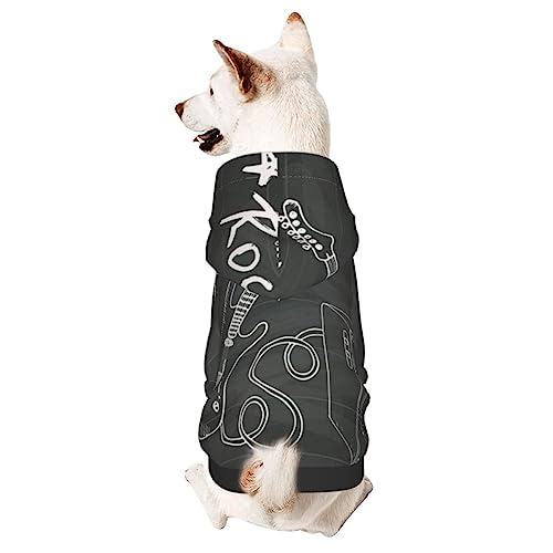 Love Rock Hunde-Kapuzenpullover mit Mütze, weicher Mantel für kleine, mittelgroße und große Hunde von Adasomu