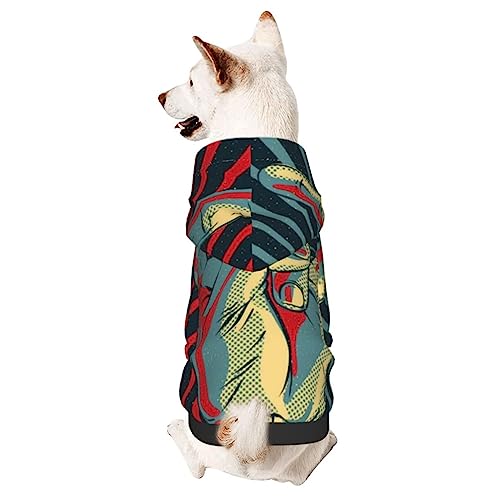 Rock and Roll Hunde-Kapuzenpullover, Haustierkleidung mit Mütze, weicher Mantel für kleine, mittelgroße und große Hunde von Adasomu