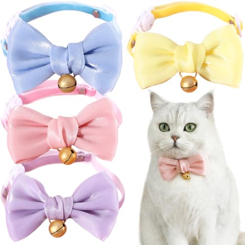 Katzenhalsbänder aus Satin, mit Glöckchen, Seide, Rosa, Fliege, verstellbare Halsbänder, Breakaway, Kätzchen-Halsbänder, niedliche Sicherheitshalsbänder, Frühlingsfliege, Halsband für Mädchen und Katzenhalsbänder aus Satin, mit Glöckchen, Seide, Rosa, Fliege, verstellbare Halsbänder, Breakaway, Kätzchen-Halsbänder, niedliche Sicherheitshalsbänder, Frühlingsfliege, Halsband für Mädchen und von AddLotLot