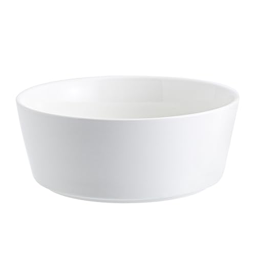 Addggo Erhöhter weißer Hundenapf aus Keramik für kleine, mittelgroße Rassen, Futter-/Wassernapf mit Ständer, 15,2 cm, 3,6 Tassen, rutschfest, schwerer Hundenapf, breite Öffnung von Addggo