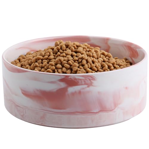 Addggo Hundenapf aus Keramik, für mittelgroße und große Rassen, Retriever, 7,6 Tassen, rutschfest, schwer, für Hundefutter, Wassernapf, großer Futternapf, Marmor-Rosa Addggo Hundenapf aus Keramik, für mittelgroße und große Rassen, Retriever, 7,6 Tassen, rutschfest, schwer, für Hundefutter, Wassernapf, großer Futternapf, Marmor-Rosa von Addggo