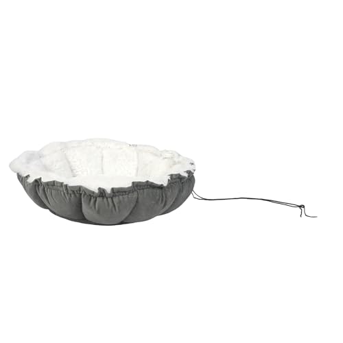 Adeco Donut-Katzenbetten für Indoor-Katzen und Hundebett, selbstwaschbares, rundes Haustierbett mit vielseitigem Dual-Use-Design, rutschfester Unterseite und Plüsch-Fleece, perfekt für Welpen und von Adeco