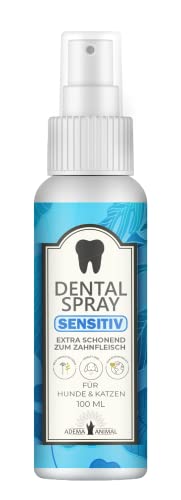 Adema Animal® - Dental Spray Sensitiv - milde Lösung für Hunde & Welpen, Katzen & Kitten, natürliche Zahnpflege, Plaque & Zahnstein entfernen, Mundgeruch & Maulgeruch bei Katze & Hund bekämpfen 100ml von Adema Animal