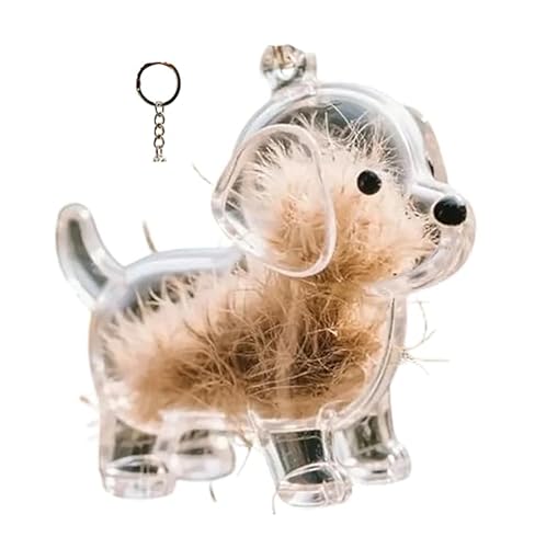 Hundehaarsammler Schlüsselanhänger Charm Memorial Aufbewahrungsbox Tierhaare Memorial Andenken Transparent Niedlich Schlüsselanhänger Haustier Haar Andenken Box für Hund Fell Memorial von Aderpmin
