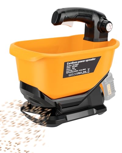 Adisipsoarin Fertiliser für Dewalt 18V Akku, Düngerstreuerr für Rasen, Dünger, Steinsalz und Eisschmelze (Batterie Nicht im Lieferumfang enthalten) von Adisipsoarin