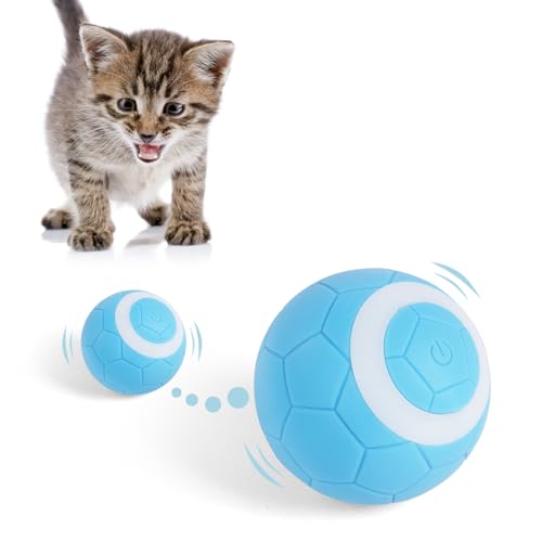 Adiwo Interaktives Katzenspielzeug Bälle, 360 Grad Automatischer Rollbal USB Rechargeable Katzenspielzeug Elektrisch Katzenball mit LED Licht Simuliertes Interaktives Katzenball Jagd Adiwo Interaktives Katzenspielzeug Bälle, 360 Grad Automatischer Rollbal USB Rechargeable Katzenspielzeug Elektrisch Katzenball mit LED Licht Simuliertes Interaktives Katzenball Jagd von Adiwo