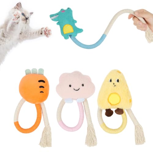 Adiwo Katze Baumwollseil Zähne Reinigung, Katze Dental Spielzeug für Katzen und Gegen Mundgeruch,4pcs von Adiwo