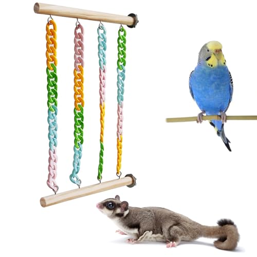 Zuckergleiter-Spielzeug für Käfig (1 Pack), Zuckergleitkäfig-Zubehör, Kletterspielzeug, Seile, Hängeschaukel, bunte Ketten, Zuckergleiter, Rattenanreicherungsspielzeug, kleine von Admaison