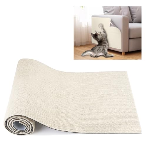 Selbstklebend Kratzmatte Katze, 30x100cm Kratzmatte Selbstklebend, DIY Kratzteppich Katzenkratzer Kleber Möbelschutz für Sofa Wand Katzen, Beige Selbstklebend Kratzmatte Katze, 30x100cm Kratzmatte Selbstklebend, DIY Kratzteppich Katzenkratzer Kleber Möbelschutz für Sofa Wand Katzen, Beige von Admygo