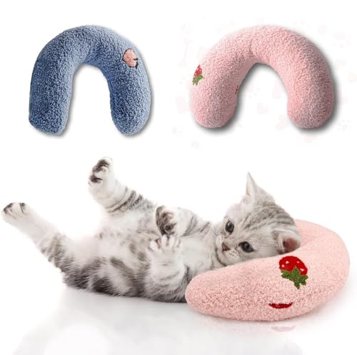 AdoPet U-förmiges Beruhigungskissen für Katzen und Hunde - Superweicher Plüschstoff, gemütliche Kopfstütze, Nackenstütze für Tiefschlaf, Kätzchen-Kopfstütze, Haustierbett (2 Packungen (Blau + Rosa)) AdoPet U-förmiges Beruhigungskissen für Katzen und Hunde - Superweicher Plüschstoff, gemütliche Kopfstütze, Nackenstütze für Tiefschlaf, Kätzchen-Kopfstütze, Haustierbett (2 Packungen (Blau + Rosa)) von AdoPet