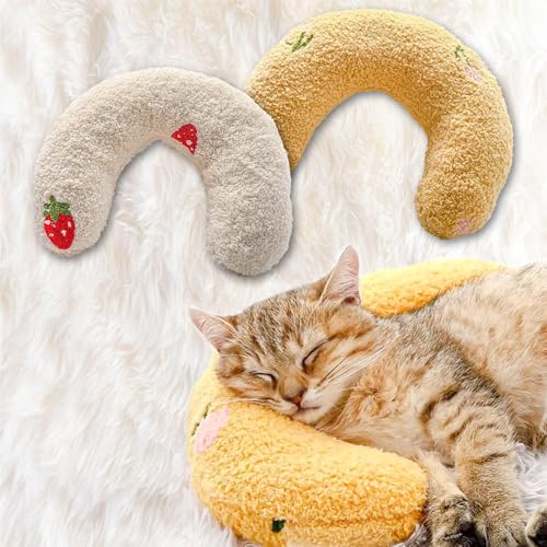 AdoPet U-förmiges Beruhigungskissen für Katzen und Hunde - Superweicher Plüschstoff, gemütliche Kopfstütze, Nackenstütze für Tiefschlaf, Kätzchen-Kopfstütze, Haustierbett (2 Packungen (Weiß + Gelb)) AdoPet U-förmiges Beruhigungskissen für Katzen und Hunde - Superweicher Plüschstoff, gemütliche Kopfstütze, Nackenstütze für Tiefschlaf, Kätzchen-Kopfstütze, Haustierbett (2 Packungen (Weiß + Gelb)) von AdoPet