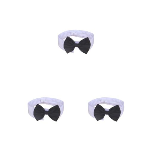 3 Set Haustier Fliege Halsband Hund Katze Welpen Bowknot Krawatte Baumwolle Einstellbare Hals Krawatte - L - Schwarz + Weiß von Adoorniequea