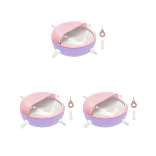 3 Set Hund Kätzchen Milch Schüssel Silikon Welpen Katze mit Silikon Nippel Stillen Rosa 11×11×5 cm von Adoorniequea