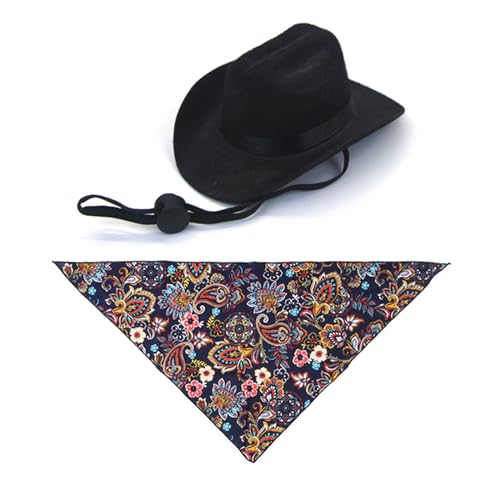 Adrosstoller Cowboyhut und Taschentuch für Haustiere, Schals, Westernkaros, Geburtstagsparty-Outfit, ein festlicher Look, Geburtstagsparty Adrosstoller Cowboyhut und Taschentuch für Haustiere, Schals, Westernkaros, Geburtstagsparty-Outfit, ein festlicher Look, Geburtstagsparty von Adrosstoller